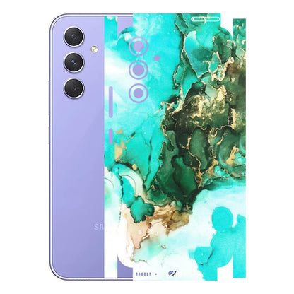 Samsung A/S Series Phone Skins (All Models) - The Blue Gold Marble - Matte Finish (M-124) Samsung Galaxy A54 (5G)