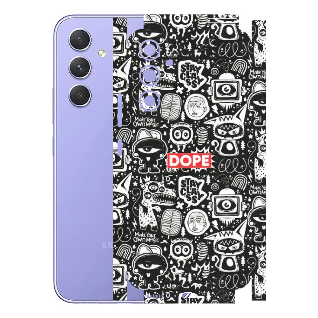 Samsung A/S Series Phone Skins (All Models) - Dope Stay Classy Black Doodles - Matte Finish (M-126) Samsung Galaxy A54 (5G)