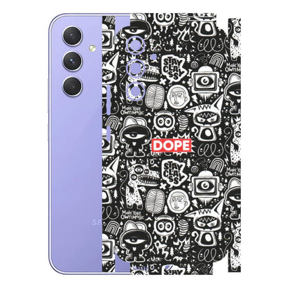 Samsung A/S Series Phone Skins (All Models) - Dope Stay Classy Black Doodles - Matte Finish (M-126) Samsung Galaxy A54 (5G)