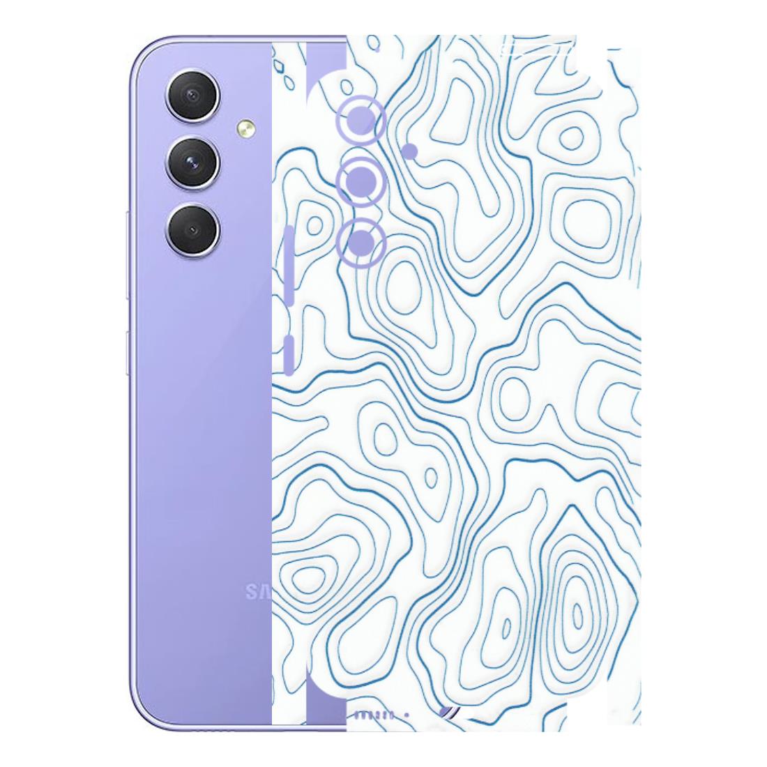 Samsung A/S Series Phone Skins (All Models) - Blue And White Swirls - Matte Finish (M-139) Samsung Galaxy A54 (5G)