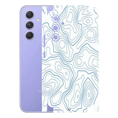 Samsung A/S Series Phone Skins (All Models) - Blue And White Swirls - Matte Finish (M-139) Samsung Galaxy A54 (5G)