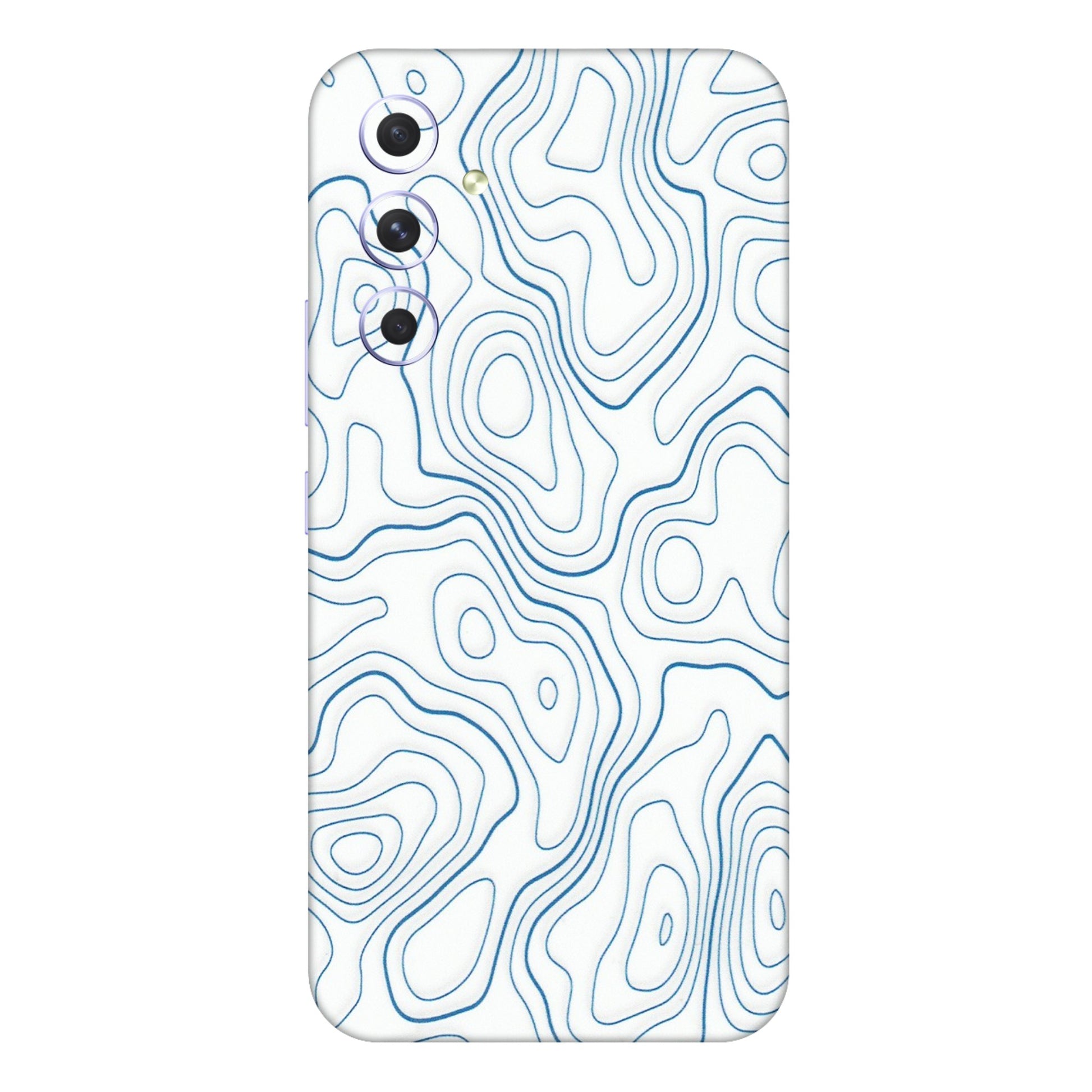 Samsung A/S Series Phone Skins (All Models) - Blue And White Swirls - Matte Finish (M-139) Samsung Galaxy A54 (5G)