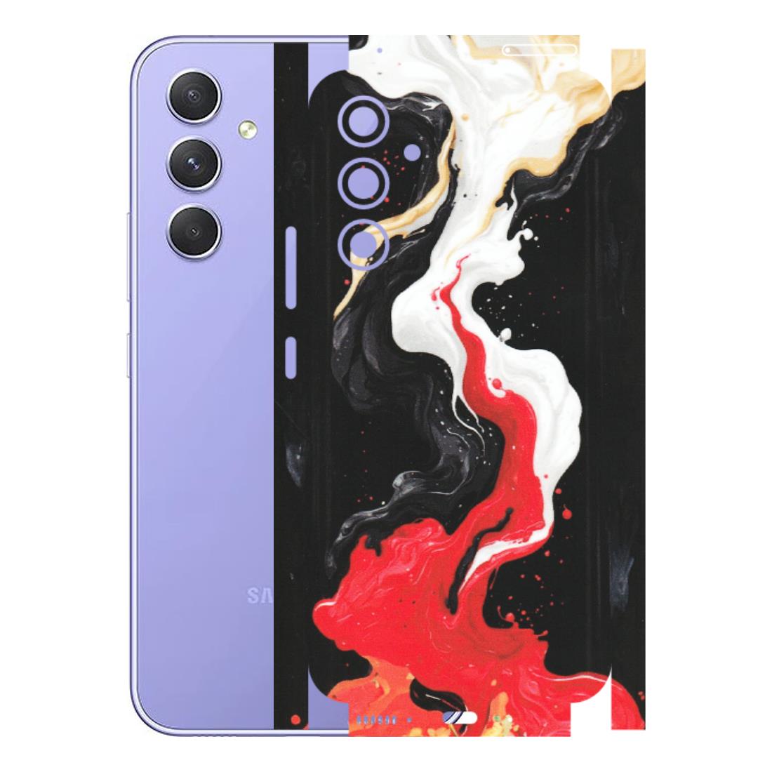 Samsung A/S Series Phone Skins (All Models) - Black Red White Paint Splash Fusion - Matte Finish (M-56) Samsung Galaxy A54 (5G)