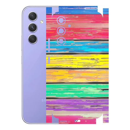 Samsung A/S Series Phone Skins (All Models) - Multi Colour Wooden Wall - Matte Finish (M-96) Samsung Galaxy A54 (5G)