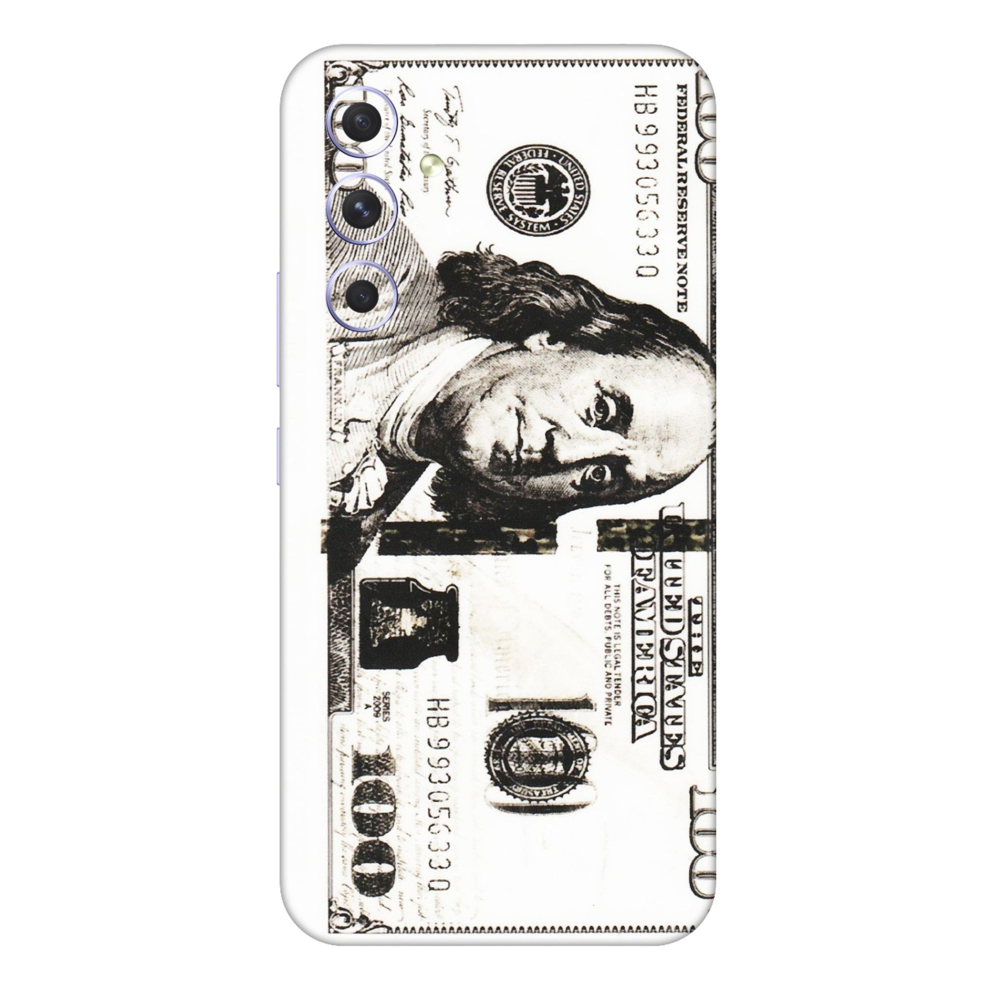 Samsung A/S Series Phone Skins (All Models) - 100 Dollar Currency - Transparent Finish (T-01) Samsung Galaxy A54 (5G)