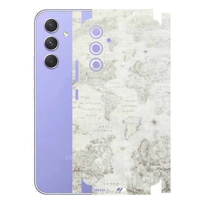 Samsung A/S Series Phone Skins (All Models) - World Travel Map - Transparent Finish (T-04) Samsung Galaxy A54 (5G)