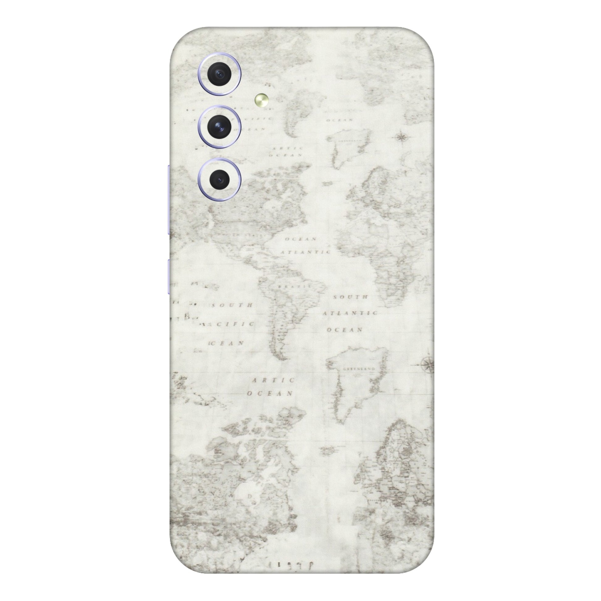 Samsung A/S Series Phone Skins (All Models) - World Travel Map - Transparent Finish (T-04) Samsung Galaxy A54 (5G)