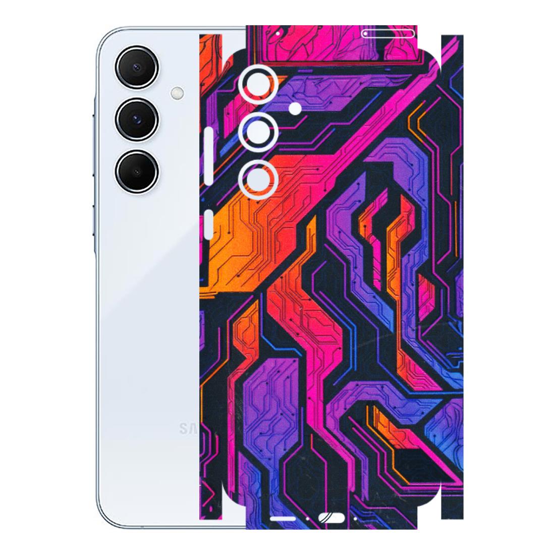 Samsung A/S Series Phone Skins (All Models) - Tech Circuits Futuristic - 3D Embossed Finish (L-07) Samsung Galaxy A55 (5G)