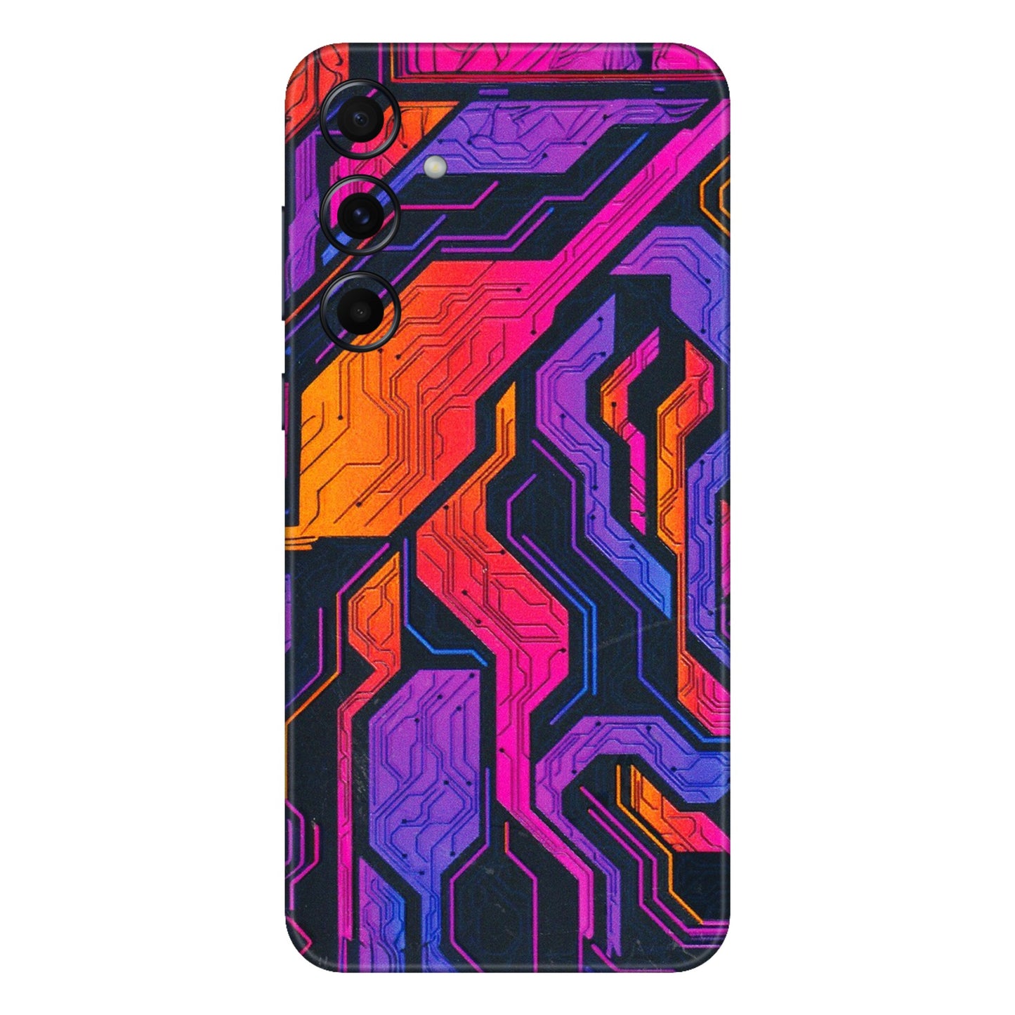 Samsung A/S Series Phone Skins (All Models) - Tech Circuits Futuristic - 3D Embossed Finish (L-07) Samsung Galaxy A55 (5G)