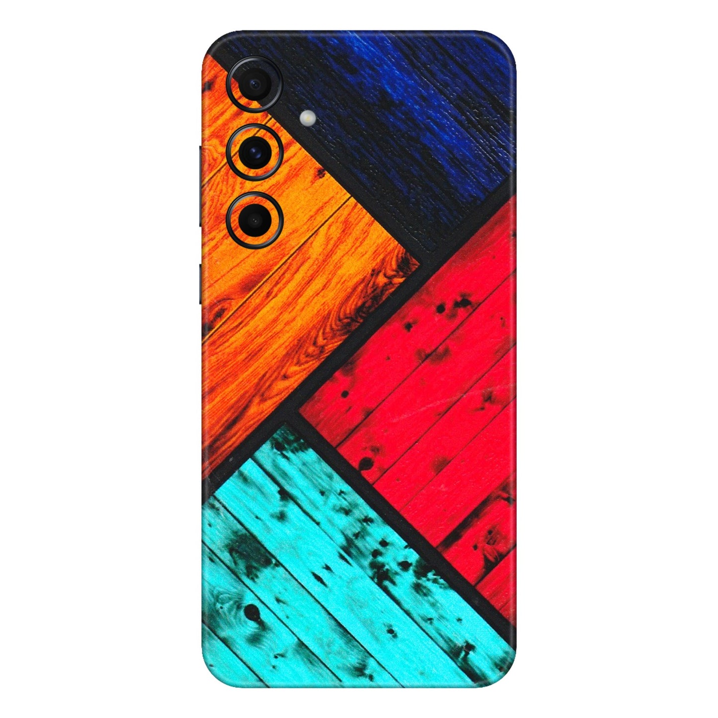 Samsung A/S Series Phone Skins (All Models) - Colourful Wood Panels Abstract - 3D Embossed Finish (L-09) Samsung Galaxy A55 (5G)