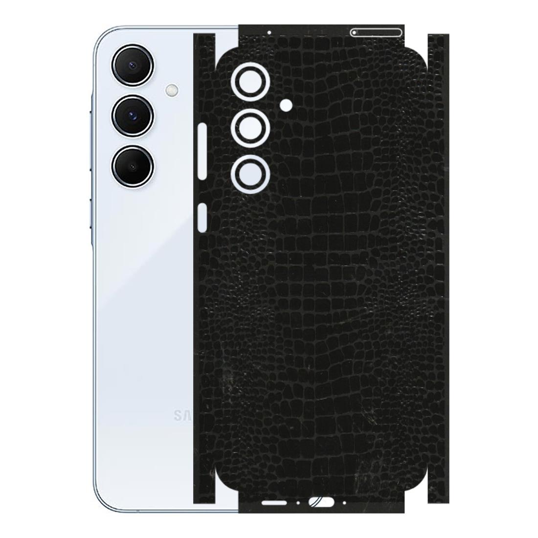 Samsung A/S Series Phone Skins (All Models) - Snake Leather Black - 3D Embossed Finish (L-107) Samsung Galaxy A55 (5G)