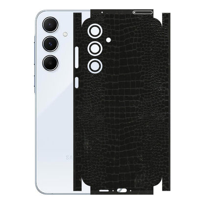 Samsung A/S Series Phone Skins (All Models) - Snake Leather Black - 3D Embossed Finish (L-107) Samsung Galaxy A55 (5G)