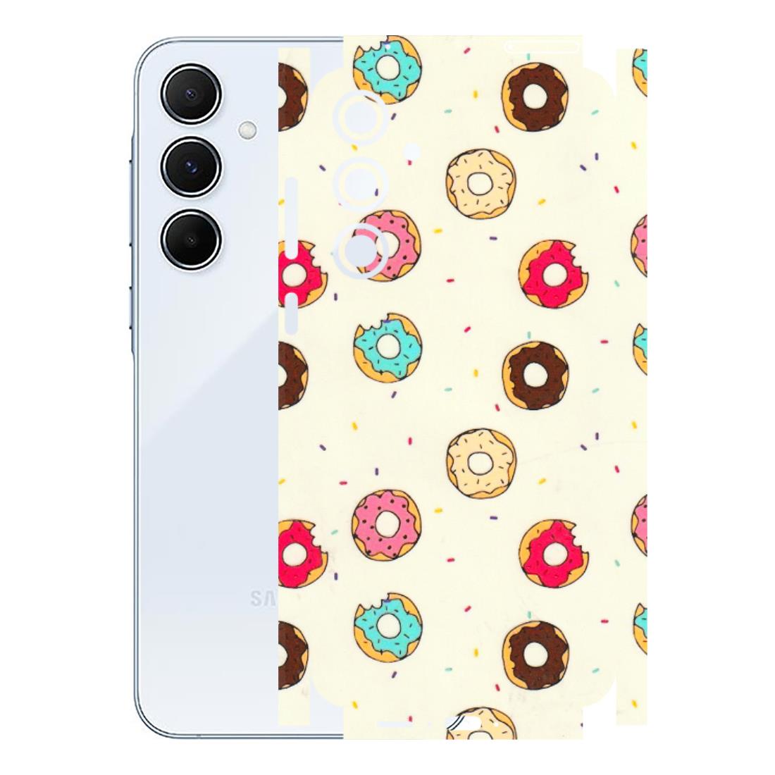 Samsung A/S Series Phone Skins (All Models) - Mini Donuts Doodle Art - 3D Embossed Finish (L-122) Samsung Galaxy A55 (5G)