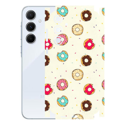 Samsung A/S Series Phone Skins (All Models) - Mini Donuts Doodle Art - 3D Embossed Finish (L-122) Samsung Galaxy A55 (5G)