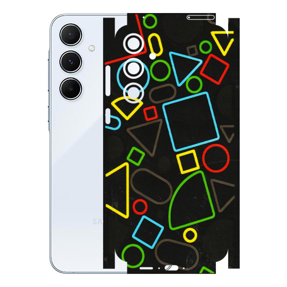 Samsung A/S Series Phone Skins (All Models) - Black Shapes - 3D Embossed Finish (L-131) Samsung Galaxy A55 (5G)