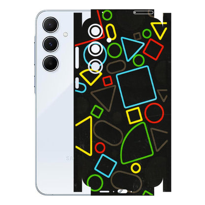 Samsung A/S Series Phone Skins (All Models) - Black Shapes - 3D Embossed Finish (L-131) Samsung Galaxy A55 (5G)