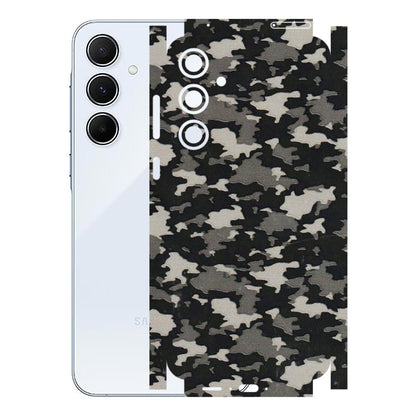 Samsung A/S Series Phone Skins (All Models) - Black/Grey Camoflaunge - 3D Embossed Finish (L-142) Samsung Galaxy A55 (5G)
