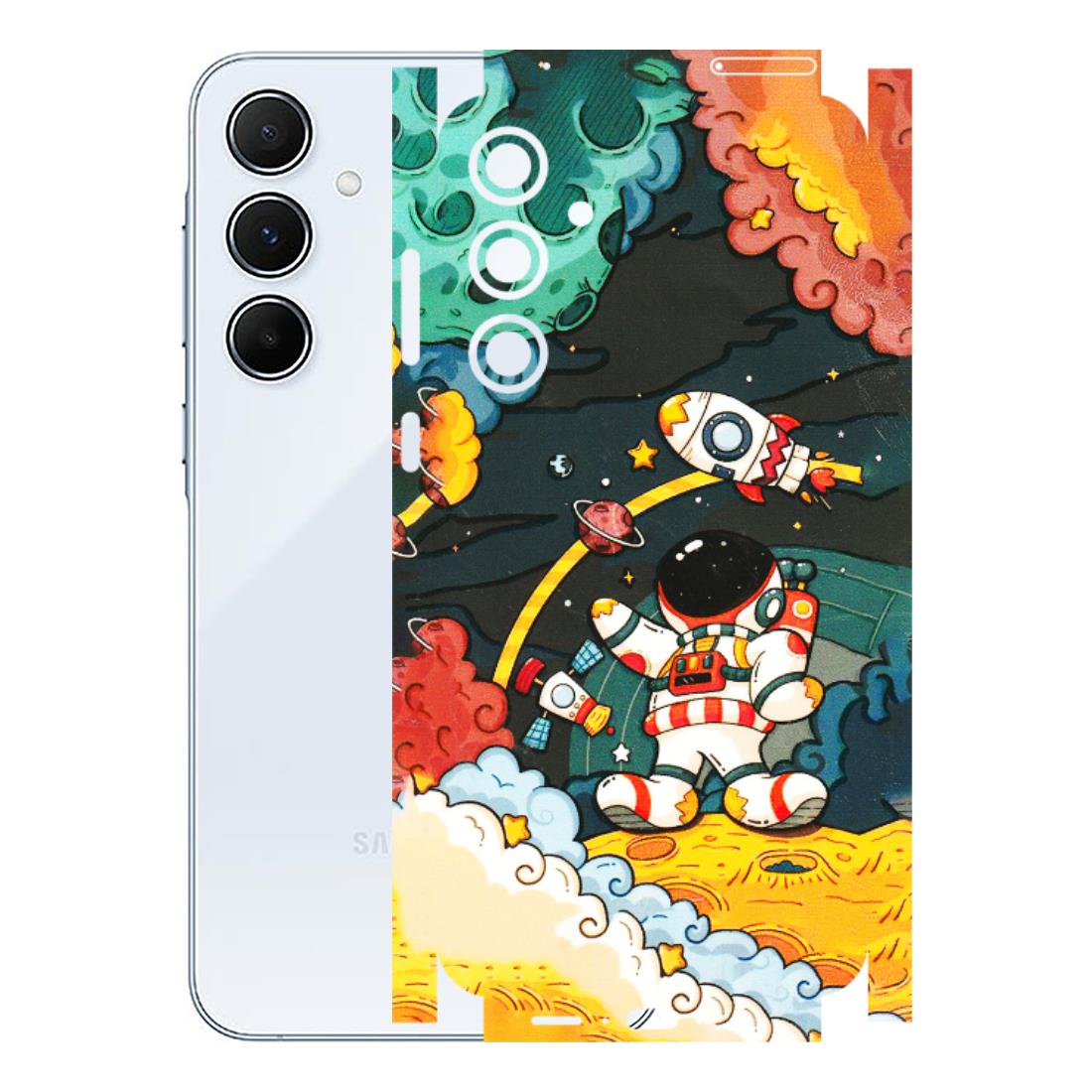 Samsung A/S Series Phone Skins (All Models) - Astronauts & Spaceship - 3D Embossed Finish (L-145) Samsung Galaxy A55 (5G)