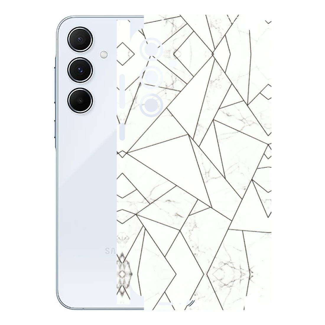 Samsung A/S Series Phone Skins (All Models) - Luxury White Marble Effect - 3D Embossed Finish (L-168) Samsung Galaxy A55 (5G)