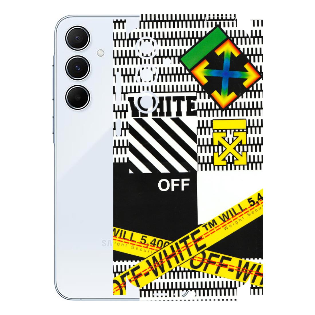 Samsung A/S Series Phone Skins (All Models) - White Off Abstract - 3D Embossed Finish (L-172) Samsung Galaxy A55 (5G)