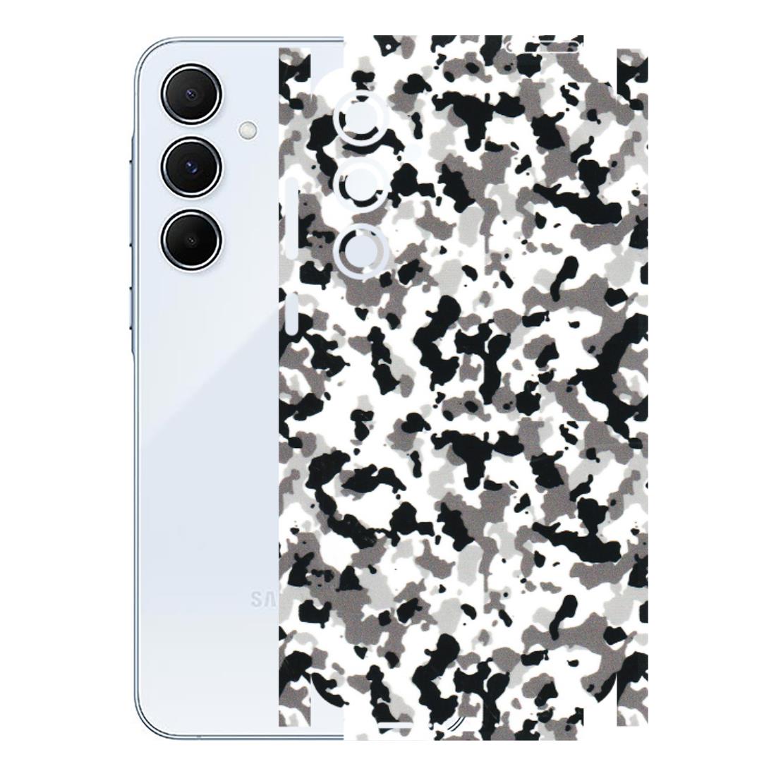 Samsung A/S Series Phone Skins (All Models) - White Black Camouflage - 3D Embossed Finish (L-18) Samsung Galaxy A55 (5G)