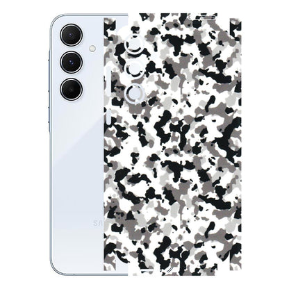 Samsung A/S Series Phone Skins (All Models) - White Black Camouflage - 3D Embossed Finish (L-18) Samsung Galaxy A55 (5G)