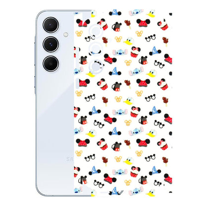 Samsung A/S Series Phone Skins (All Models) - Minnie Mouse & Donald Doodles s - 3D Embossed Finish (L-194) Samsung Galaxy A55 (5G)
