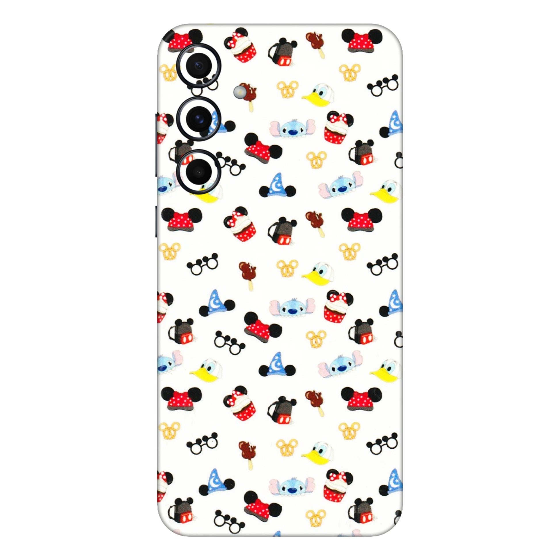 Samsung A/S Series Phone Skins (All Models) - Minnie Mouse & Donald Doodles s - 3D Embossed Finish (L-194) Samsung Galaxy A55 (5G)