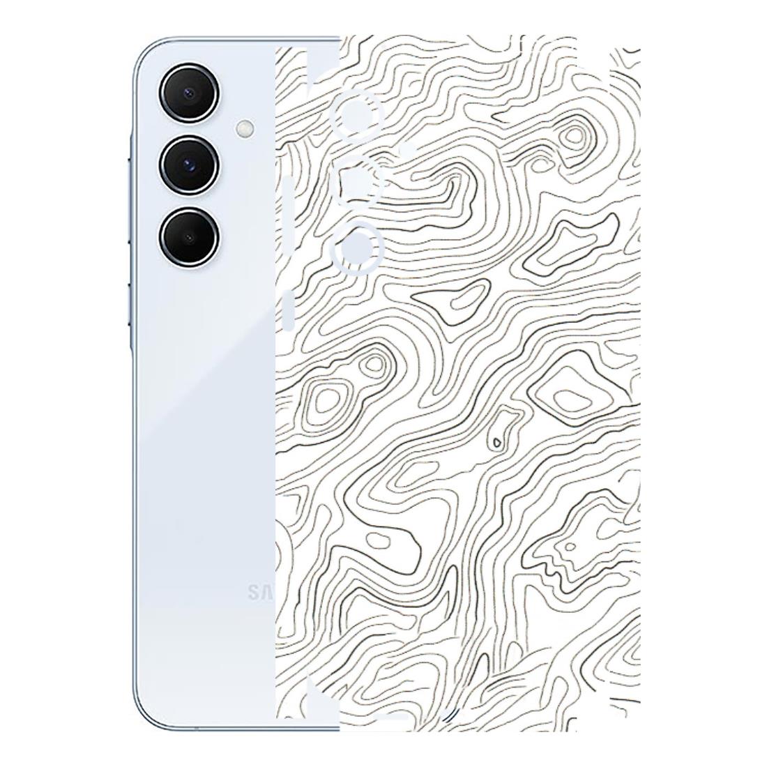 Samsung A/S Series Phone Skins (All Models) - White Black Swirls - 3D Embossed Finish (L-219) Samsung Galaxy A55 (5G)
