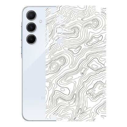 Samsung A/S Series Phone Skins (All Models) - White Black Swirls - 3D Embossed Finish (L-219) Samsung Galaxy A55 (5G)