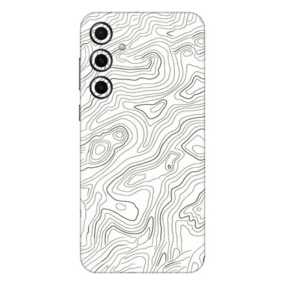 Samsung A/S Series Phone Skins (All Models) - White Black Swirls - 3D Embossed Finish (L-219) Samsung Galaxy A55 (5G)