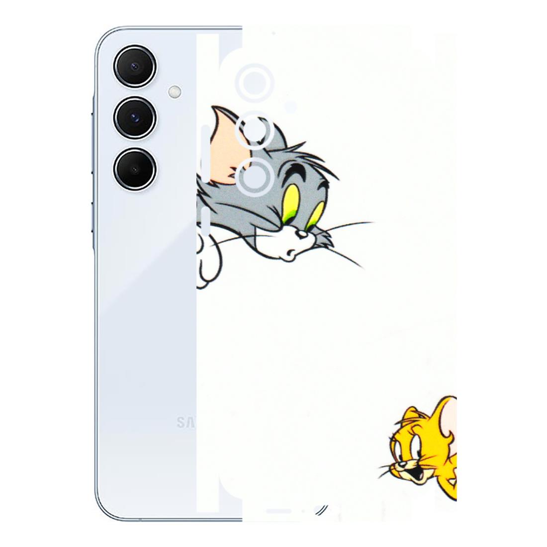 Samsung A/S Series Phone Skins (All Models) - Cute Tom And Jerry - 3D Embossed Finish (L-220) Samsung Galaxy A55 (5G)