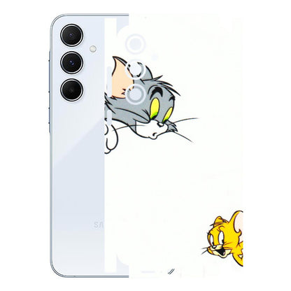 Samsung A/S Series Phone Skins (All Models) - Cute Tom And Jerry - 3D Embossed Finish (L-220) Samsung Galaxy A55 (5G)
