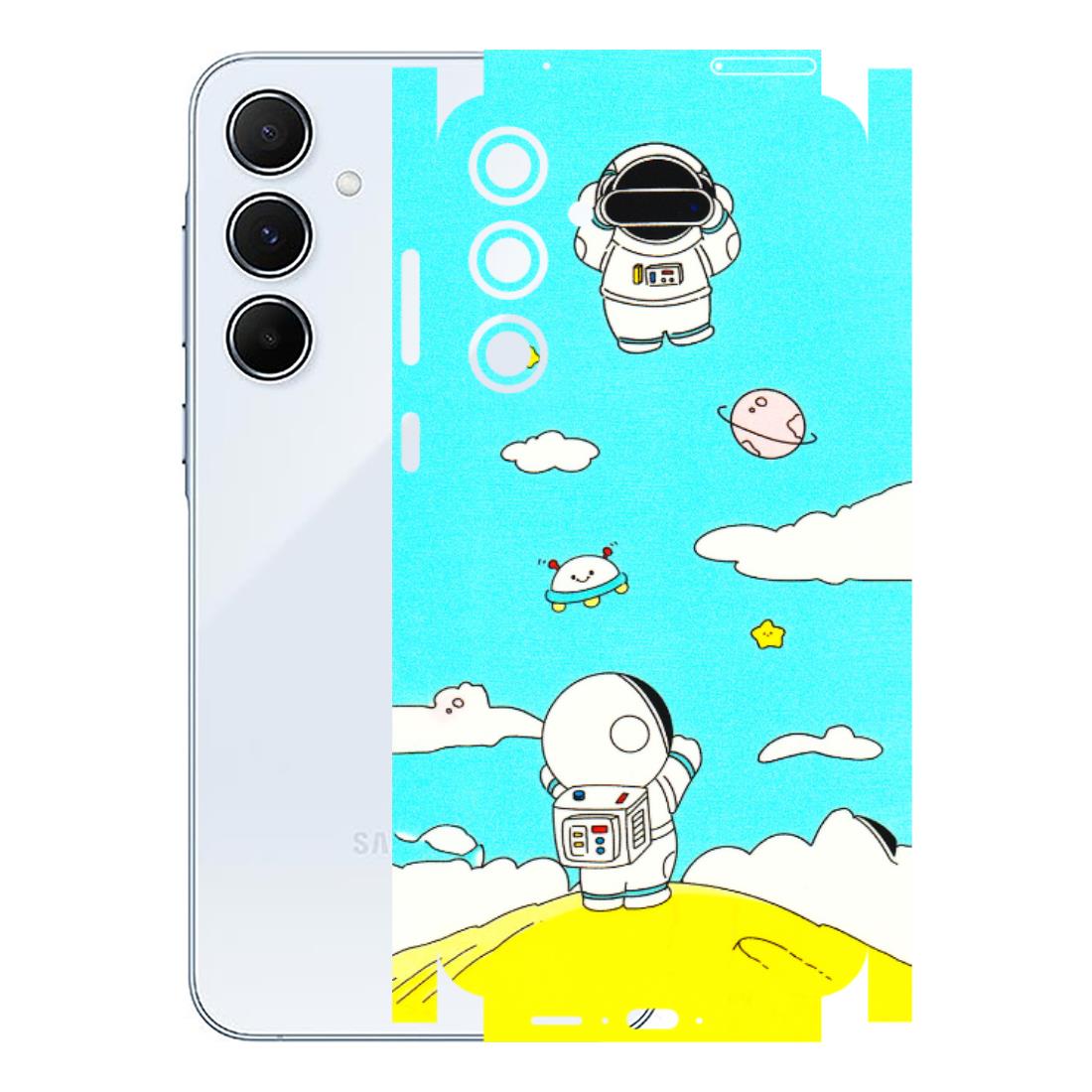 Samsung A/S Series Phone Skins (All Models) - Blue Skies Astro Float - 3D Embossed Finish (L-230) Samsung Galaxy A55 (5G)