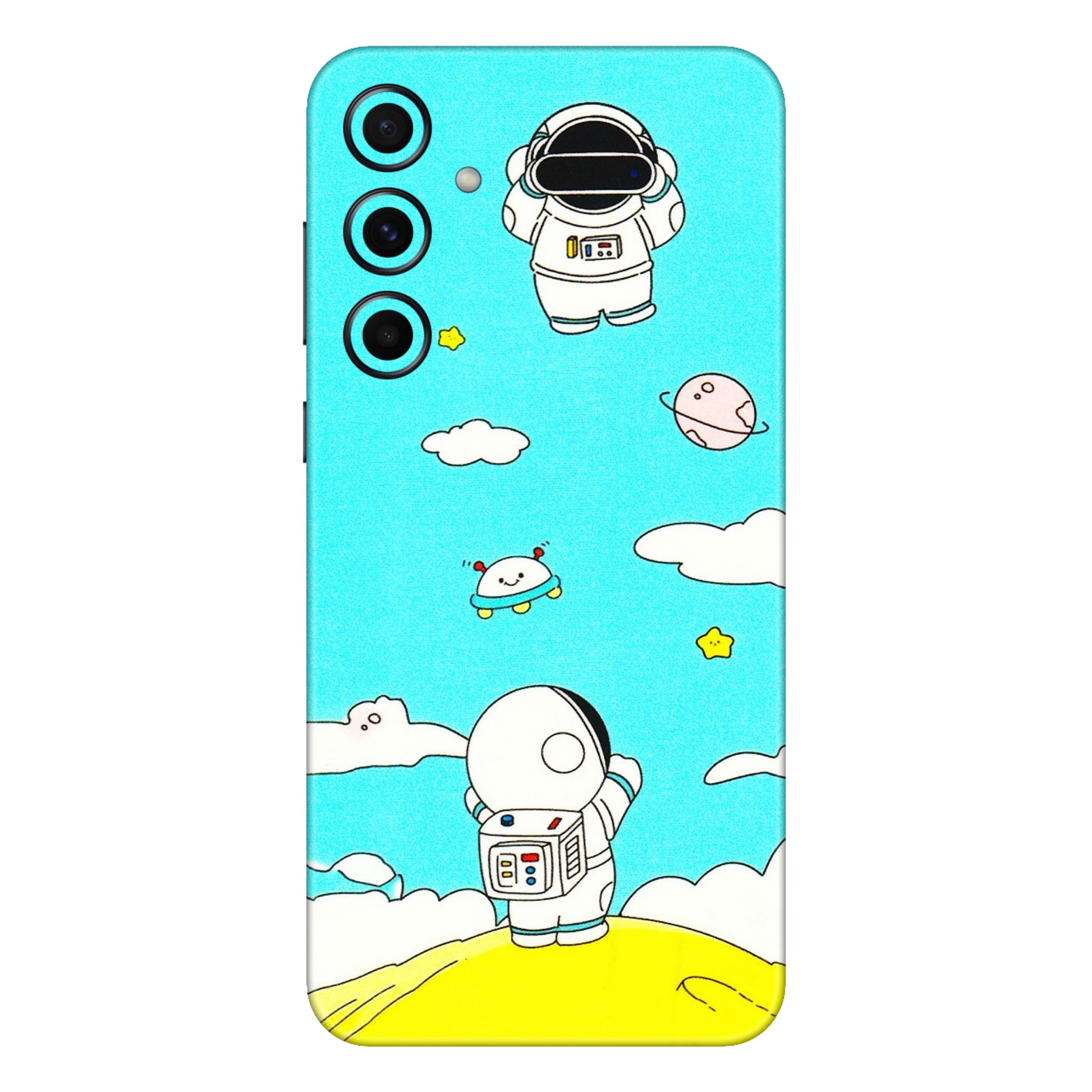 Samsung A/S Series Phone Skins (All Models) - Blue Skies Astro Float - 3D Embossed Finish (L-230) Samsung Galaxy A55 (5G)