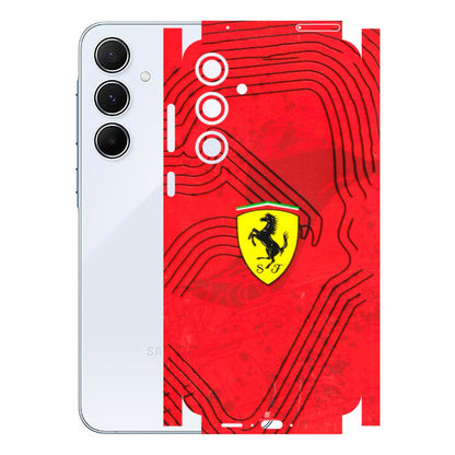 Samsung A/S Series Phone Skins (All Models) - Red Ferrari Logo Stylish - 3D Embossed Finish (L-238) Samsung Galaxy A55 (5G)