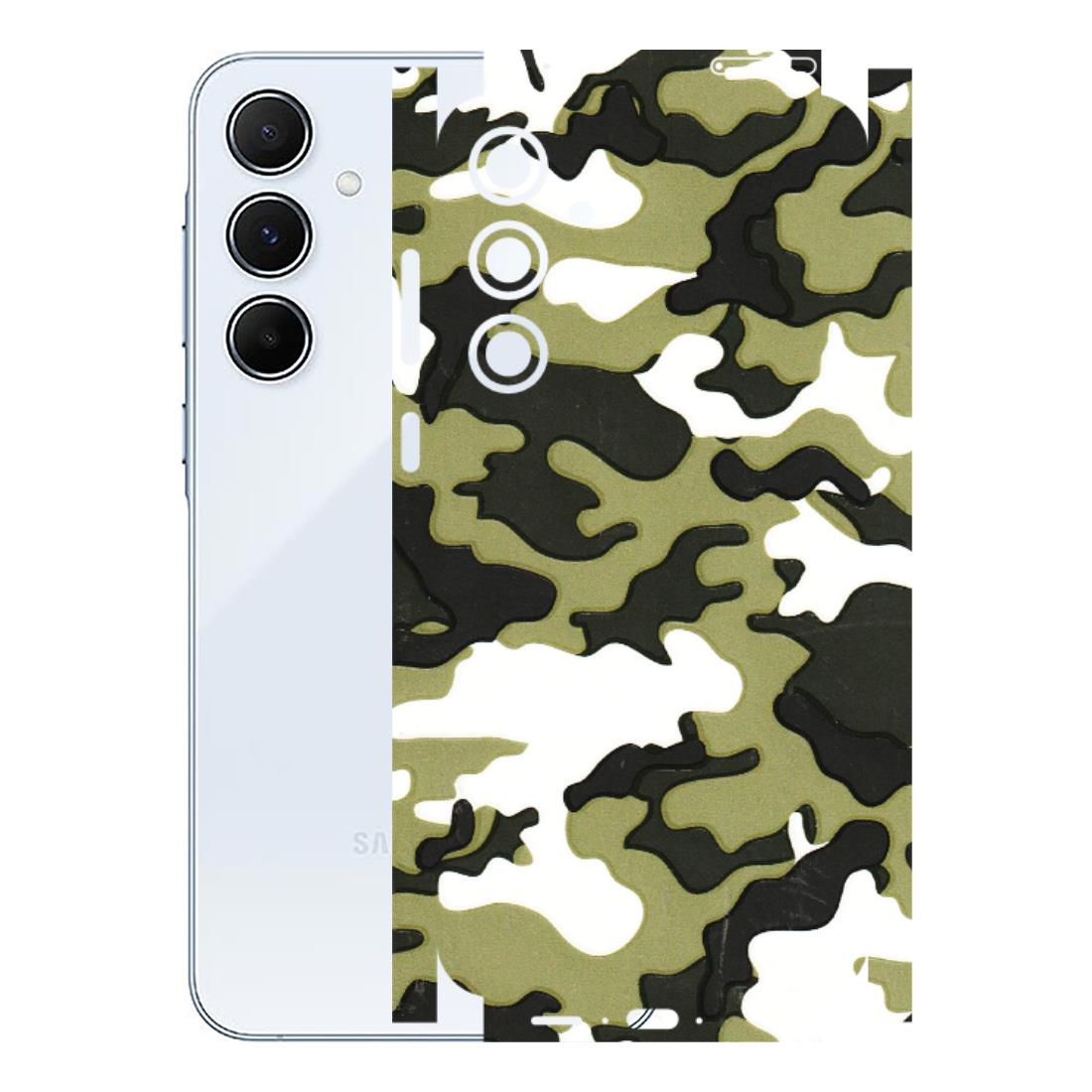 Samsung A/S Series Phone Skins (All Models) - Camouflages White And Green - 3D Embossed Finish (L-243) Samsung Galaxy A55 (5G)