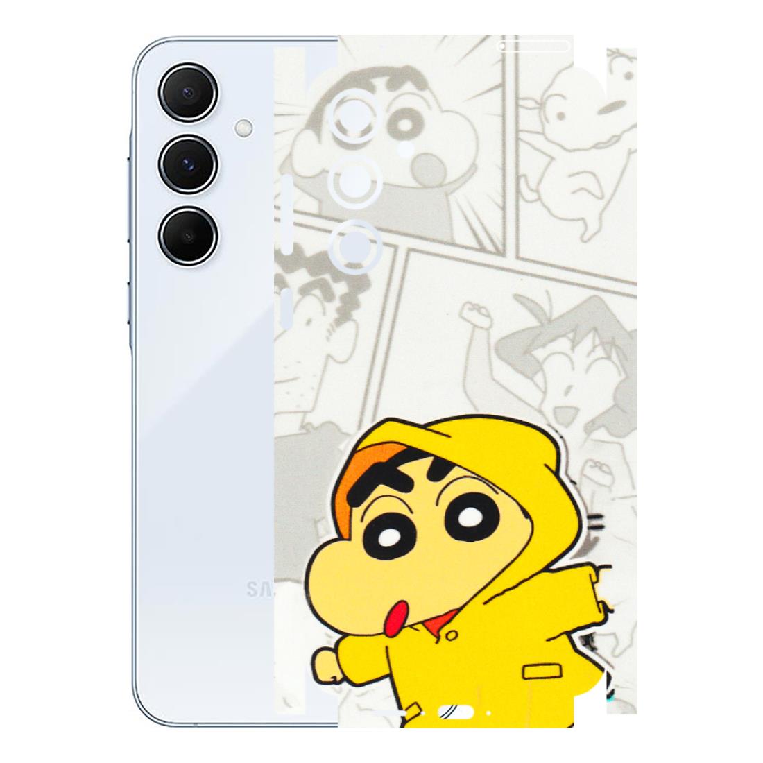 Samsung A/S Series Phone Skins (All Models) - Yellow Shinchan Comic - 3D Embossed Finish (L-246) Samsung Galaxy A55 (5G)