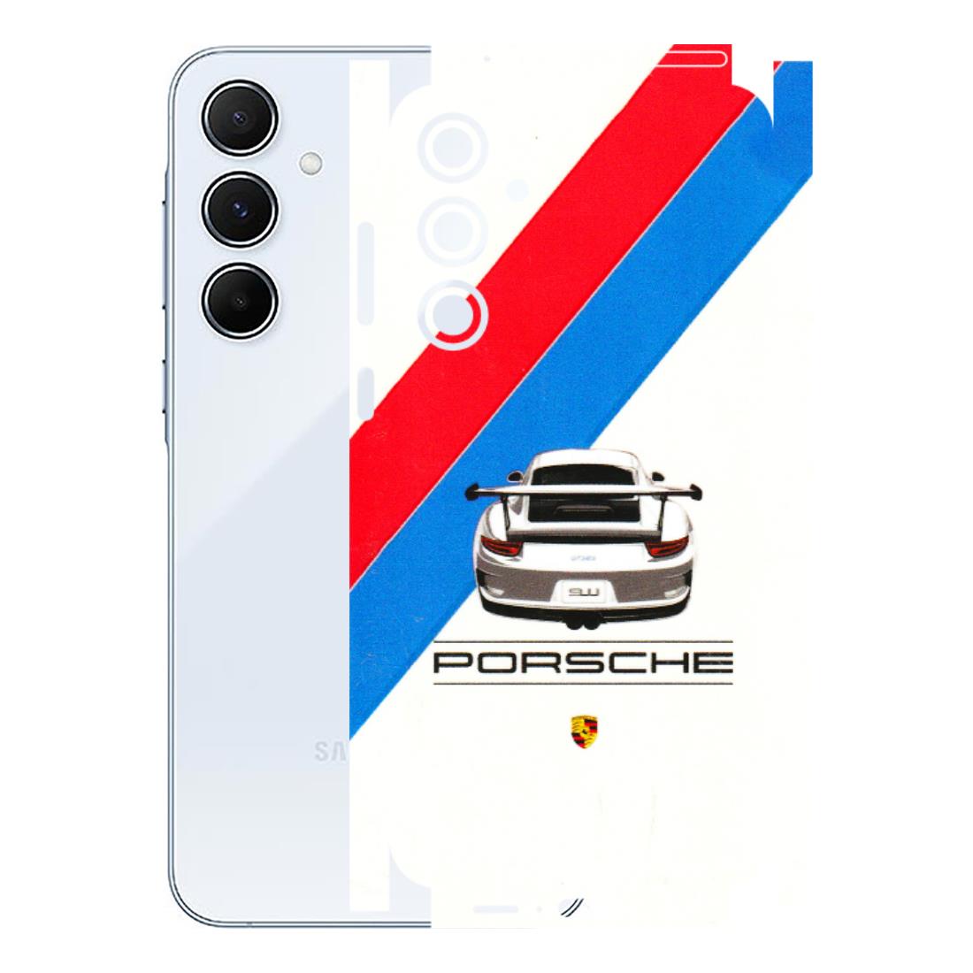 Samsung A/S Series Phone Skins (All Models) - Porche Car Sober Logo - 3D Embossed Finish (L-248) Samsung Galaxy A55 (5G)