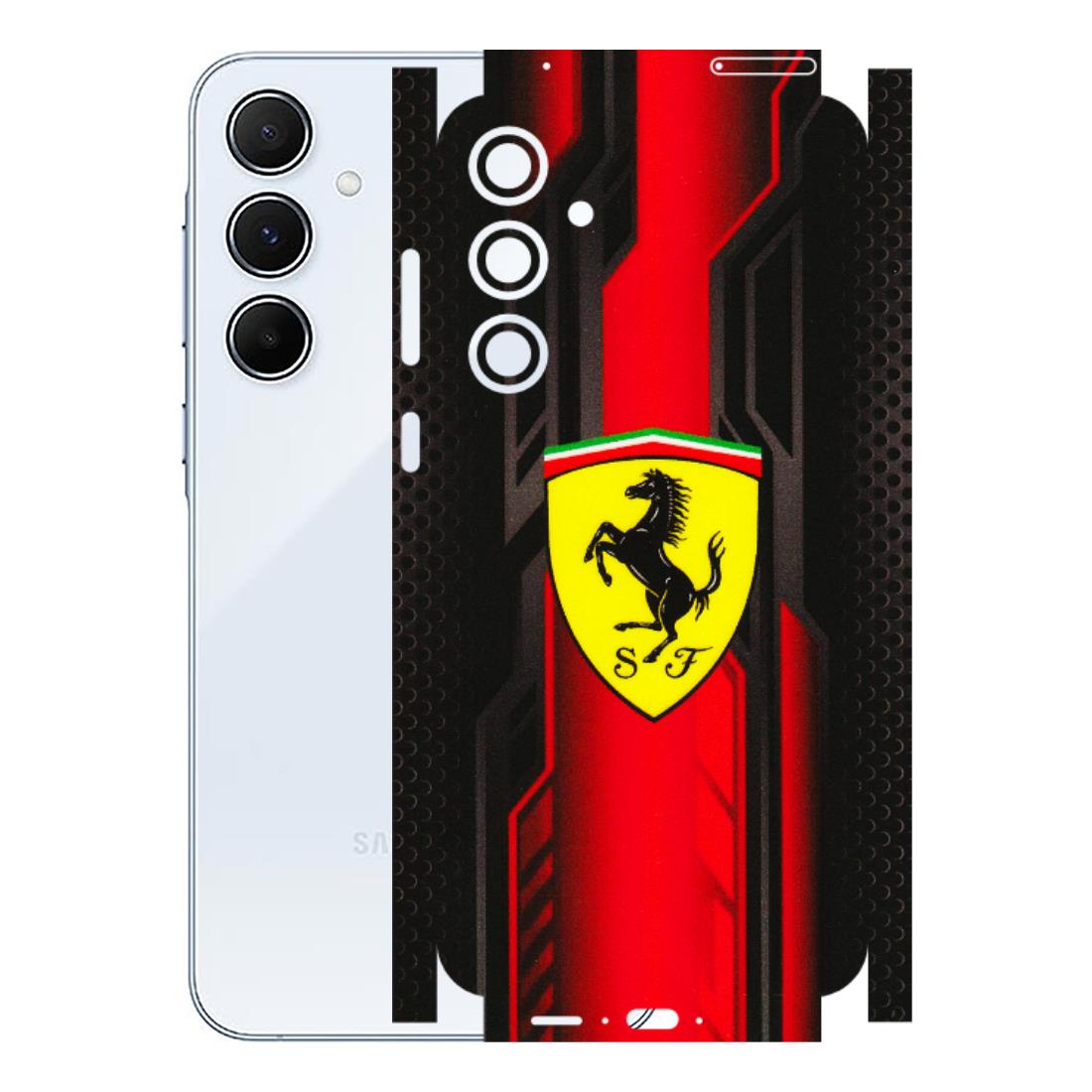 Samsung A/S Series Phone Skins (All Models) - Black Ferrari Logo - 3D Embossed Finish (L-253) Samsung Galaxy A55 (5G)