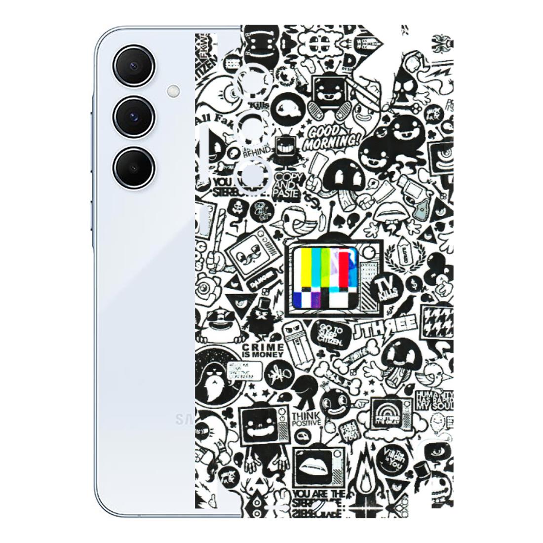 Samsung A/S Series Phone Skins (All Models) - Doodles Positive Art - 3D Embossed Finish (L-263) Samsung Galaxy A55 (5G)