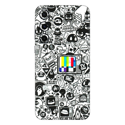 Samsung A/S Series Phone Skins (All Models) - Doodles Positive Art - 3D Embossed Finish (L-263) Samsung Galaxy A55 (5G)