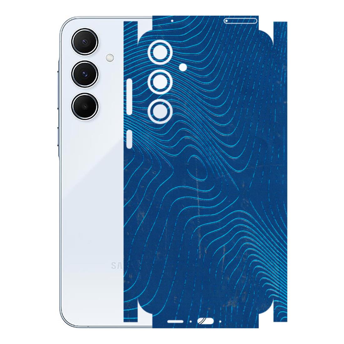 Samsung A/S Series Phone Skins (All Models) - Abstract Blue Line Map - 3D Embossed Finish (L-272) Samsung Galaxy A55 (5G)