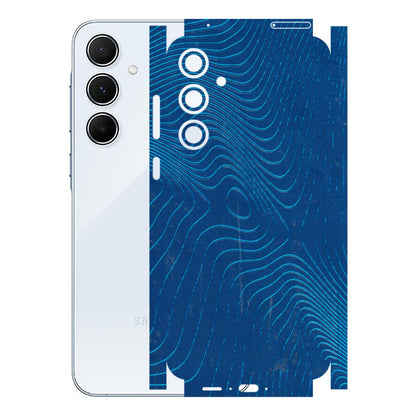 Samsung A/S Series Phone Skins (All Models) - Abstract Blue Line Map - 3D Embossed Finish (L-272) Samsung Galaxy A55 (5G)