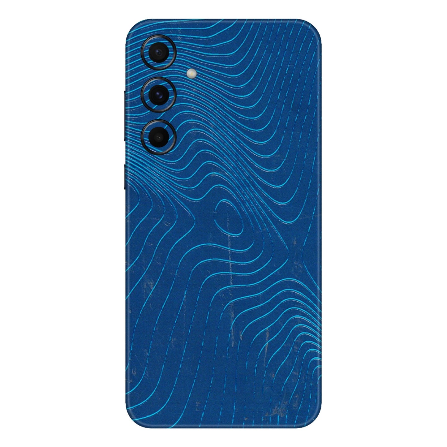 Samsung A/S Series Phone Skins (All Models) - Abstract Blue Line Map - 3D Embossed Finish (L-272) Samsung Galaxy A55 (5G)
