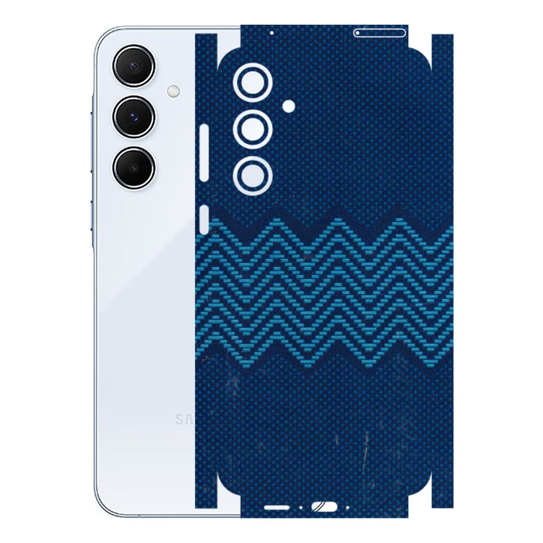 Samsung A/S Series Phone Skins (All Models) - Blue Sober Waves - 3D Embossed Finish (L-306) Samsung Galaxy A55 (5G)