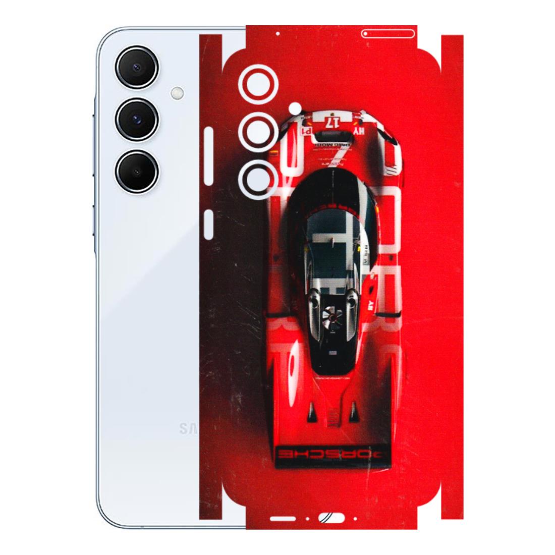 Samsung A/S Series Phone Skins (All Models) - Red Porsche Car Logo - 3D Embossed Finish (L-315) Samsung Galaxy A55 (5G)