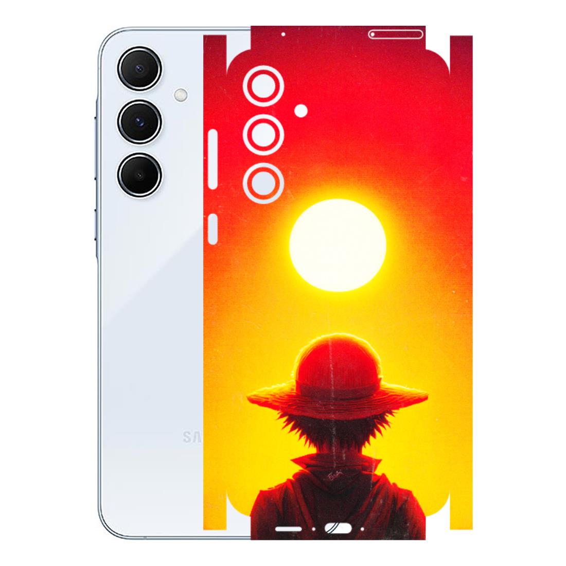 Samsung A/S Series Phone Skins (All Models) - Cool Sunset With Monkey D.Luffy Anime - 3D Embossed Finish (L-329) Samsung Galaxy A55 (5G)