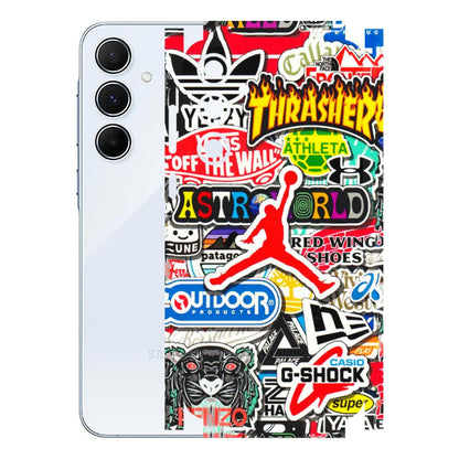 Samsung A/S Series Phone Skins (All Models) - Multi Brands Sticker Graffiti - 3D Embossed Finish (L-37) Samsung Galaxy A55 (5G)