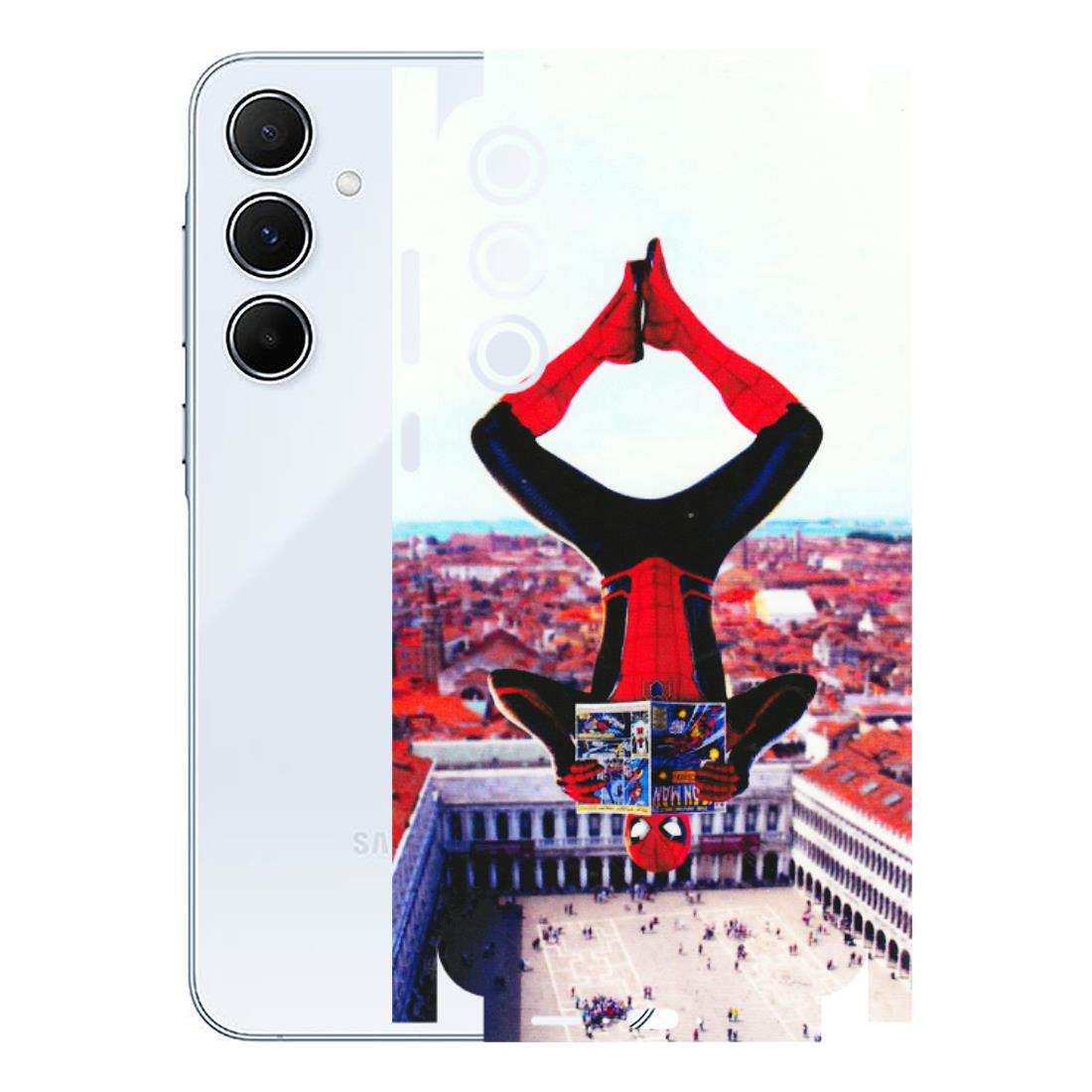 Samsung A/S Series Phone Skins (All Models) - Spiderman Hanging - 3D Embossed Finish (L-53) Samsung Galaxy A55 (5G)
